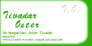 tivadar oster business card